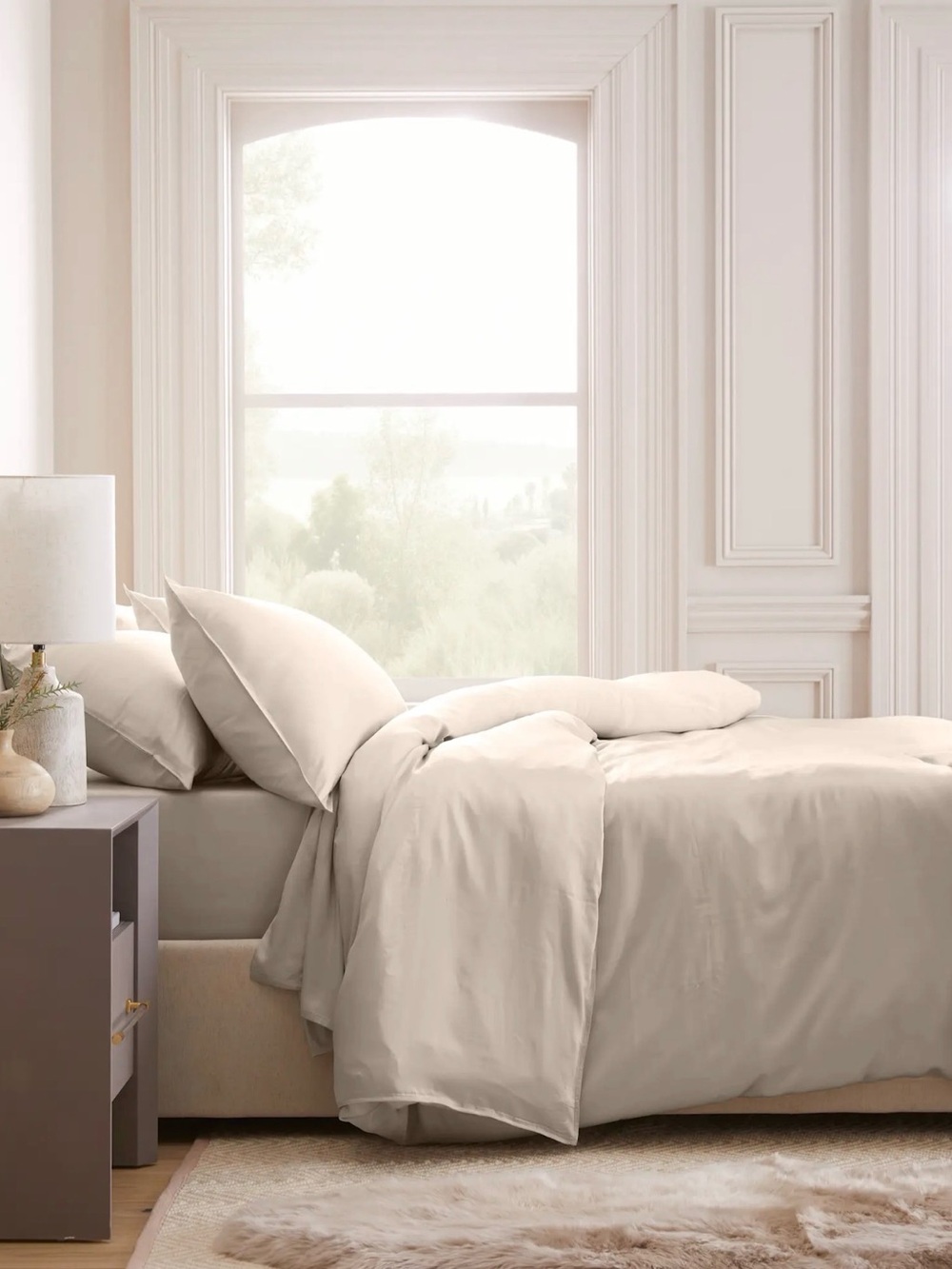Quince Bamboo Duvet Cover Set Beige King/Cal King NWT IN PACKAGE - Picture 4 of 7